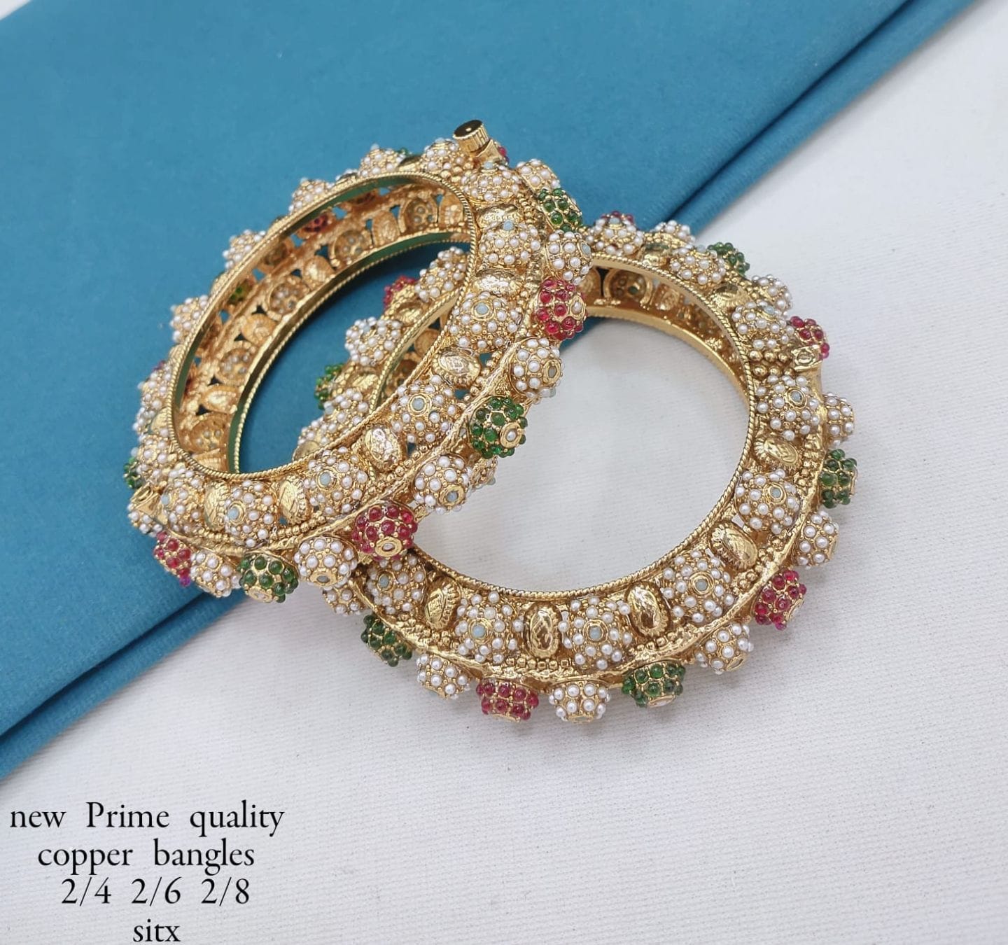 Copper Gold Plated Bangles Set For Women CBG143