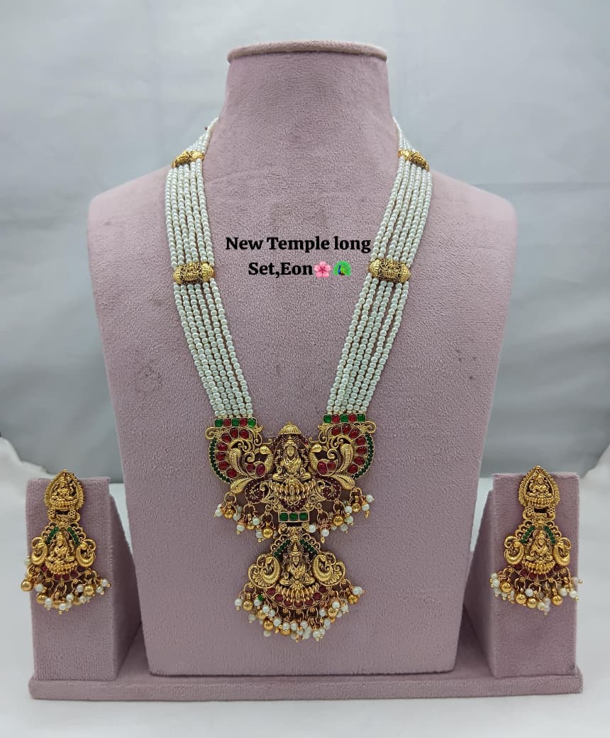 Traditional Design Temple Jewellery Set With Matching Earrings TM-474M.G