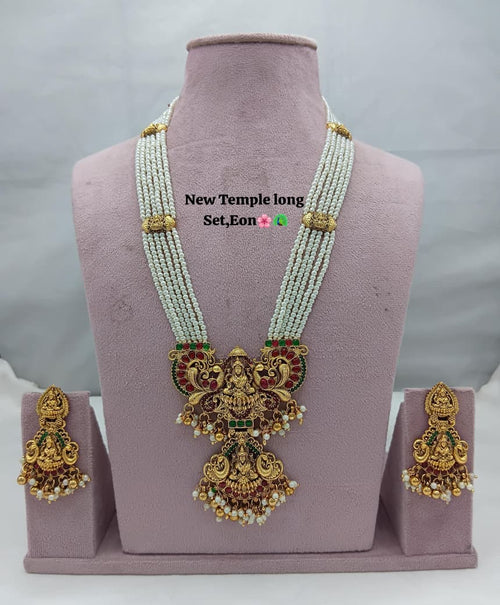 Traditional Design Temple Jewellery Set With Matching Earrings TM-474M.G