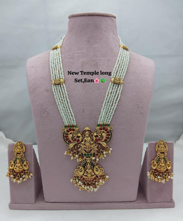 Traditional Design Temple Jewellery Set With Matching Earrings TM-474M.G