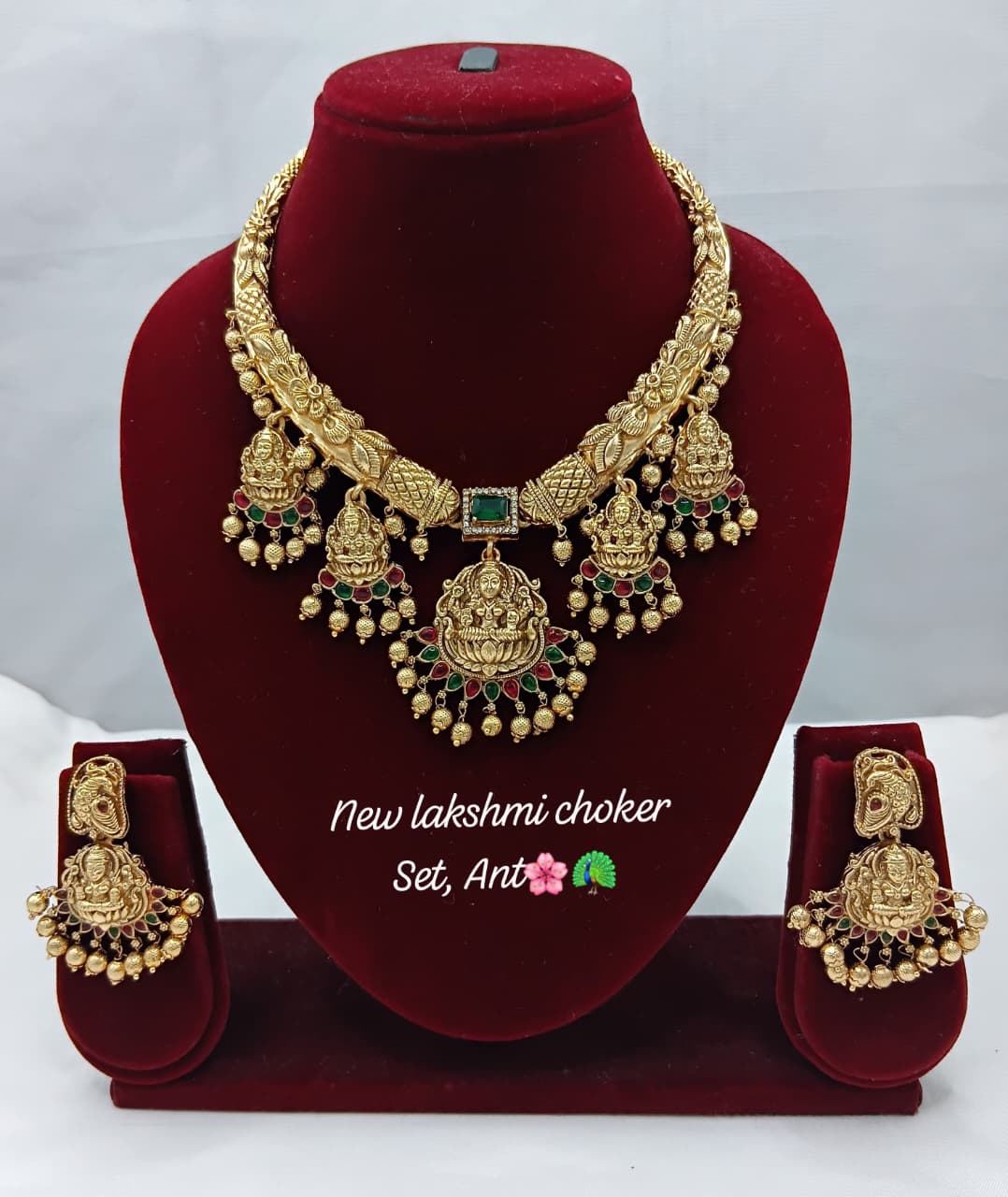 Traditional Long Pearl Beaded Jewellery Set with Matching Earrings TM481M.G_1