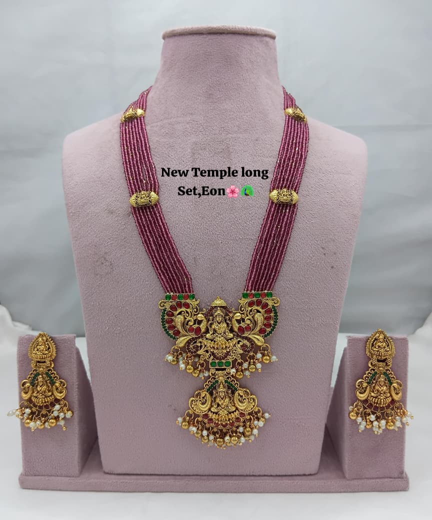 Traditional Design Temple Jewellery Set With Matching Earrings TM474RANI