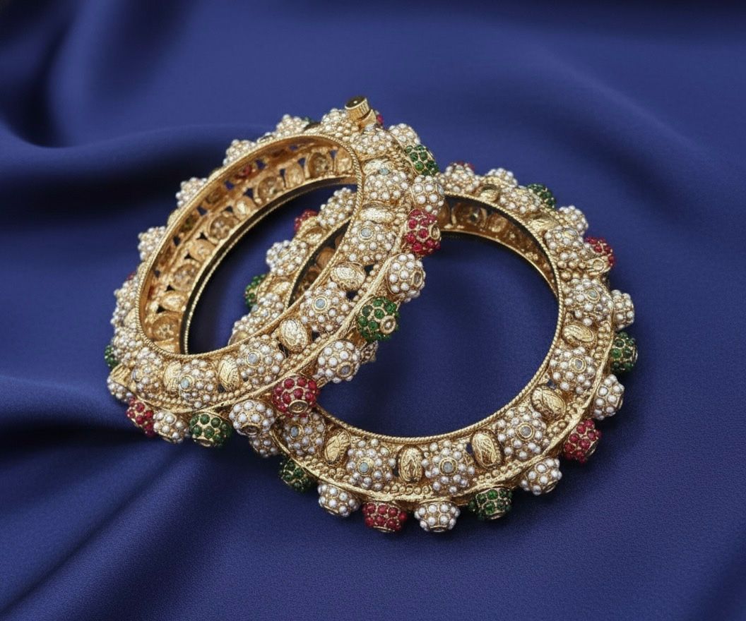 Copper Gold Plated Bangles Set For Women CBG143