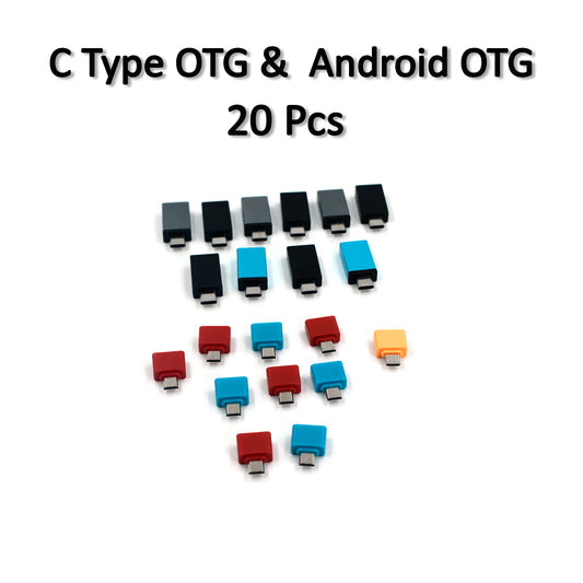 0261 Otg Type C Usb To Micro Usb Adapter For Android Mobile Smart Phones Tablets With Zip Pouch (Pack Of 20)