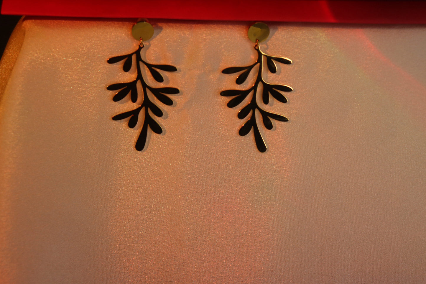 Elegant Gold-Tone Leaf Drop Earrings - Imitation Nature-Inspired Charm