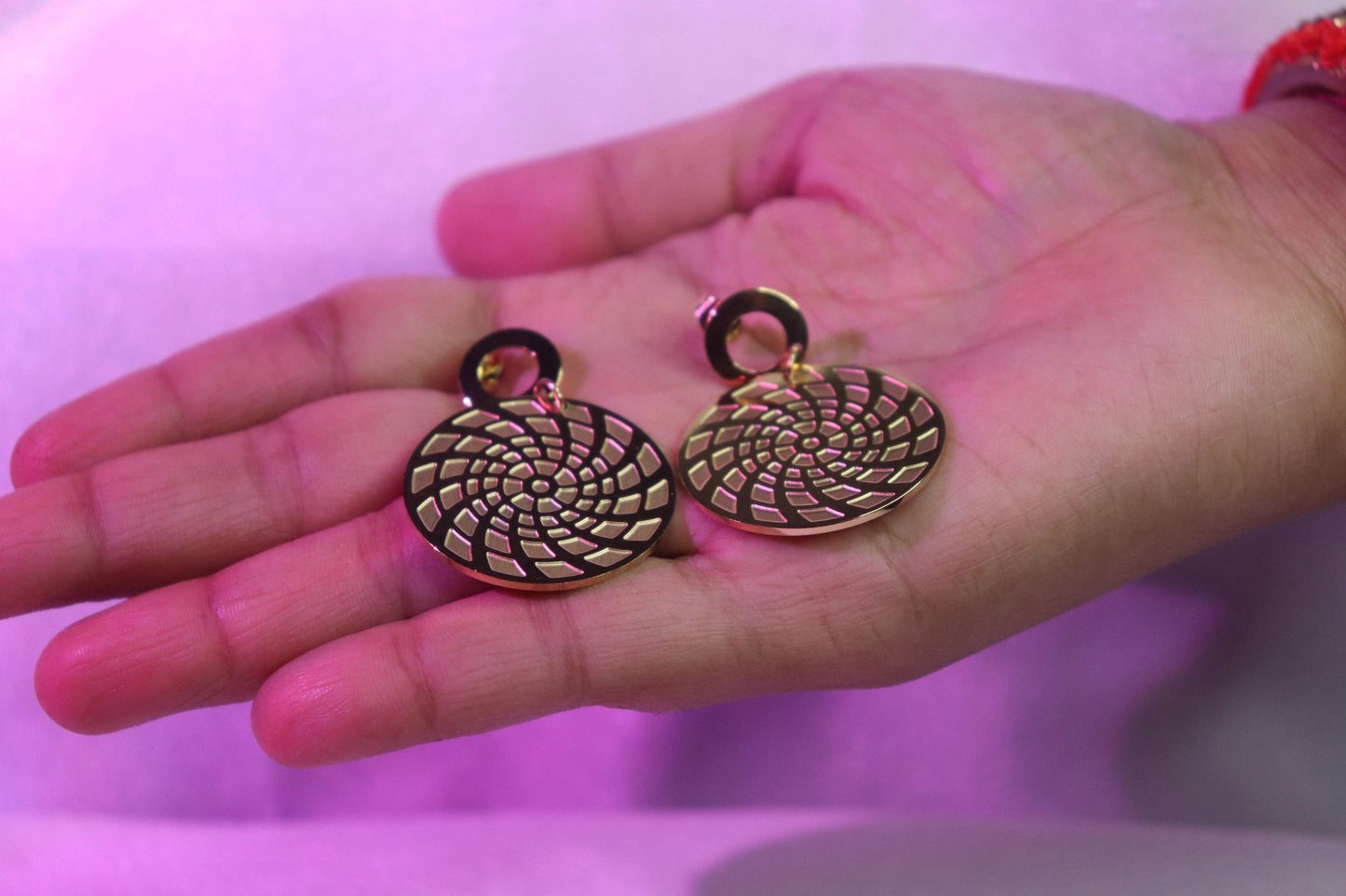 Bold Gold-Tone Spiral Drop Earrings - Imitation Statement Piece