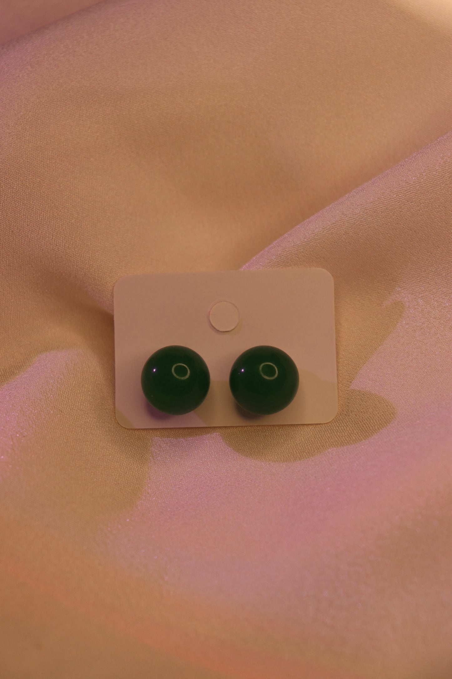 Elegant Emerald Green Jade Stud Earrings