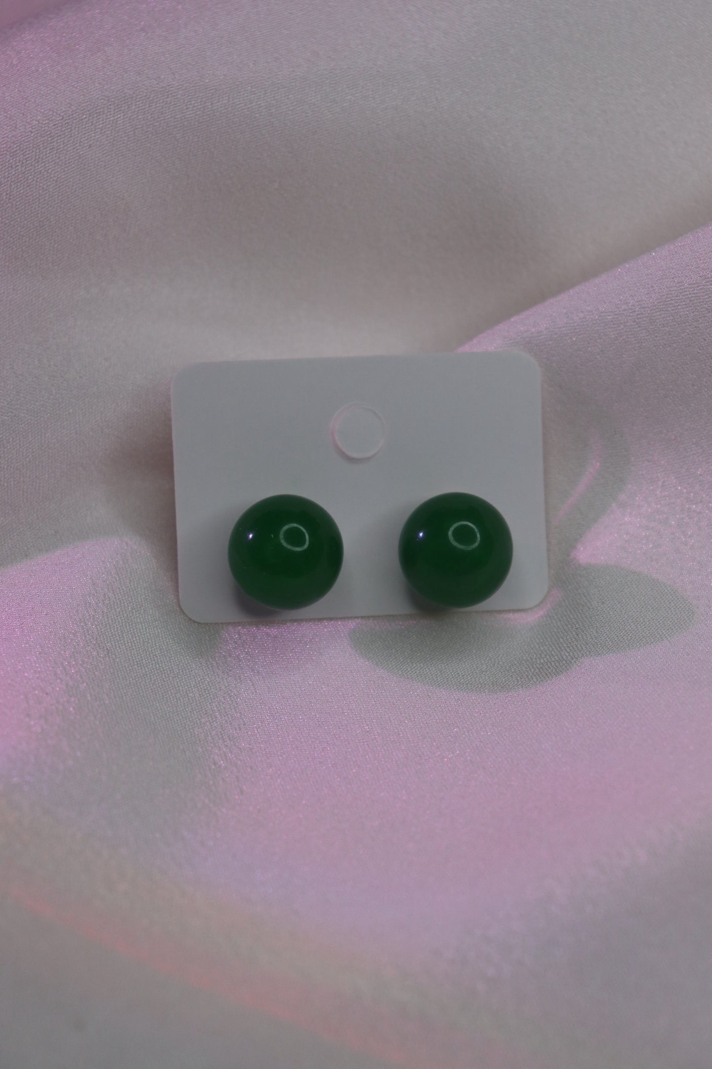 Elegant Emerald Green Jade Stud Earrings