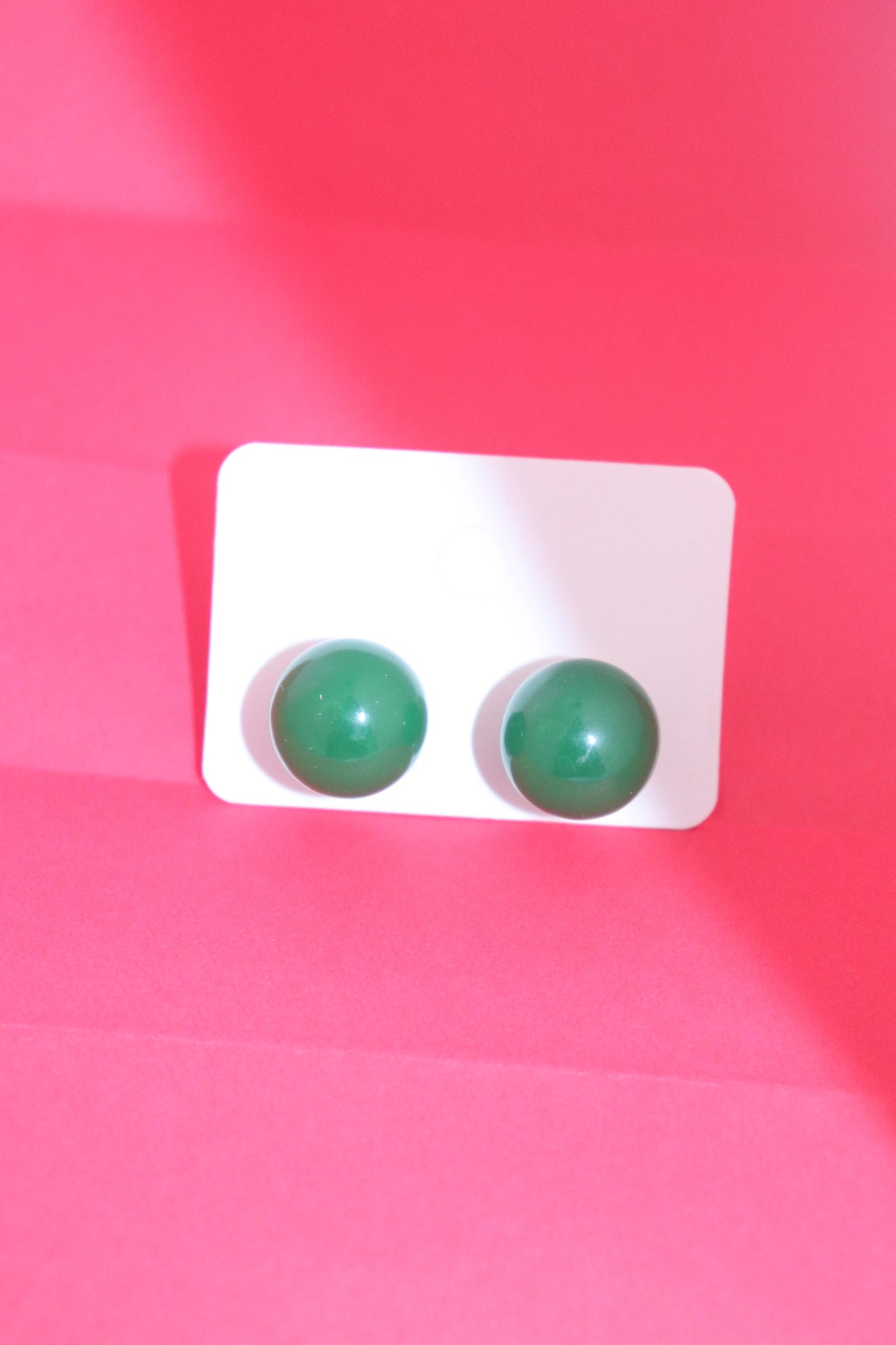 Elegant Emerald Green Jade Stud Earrings