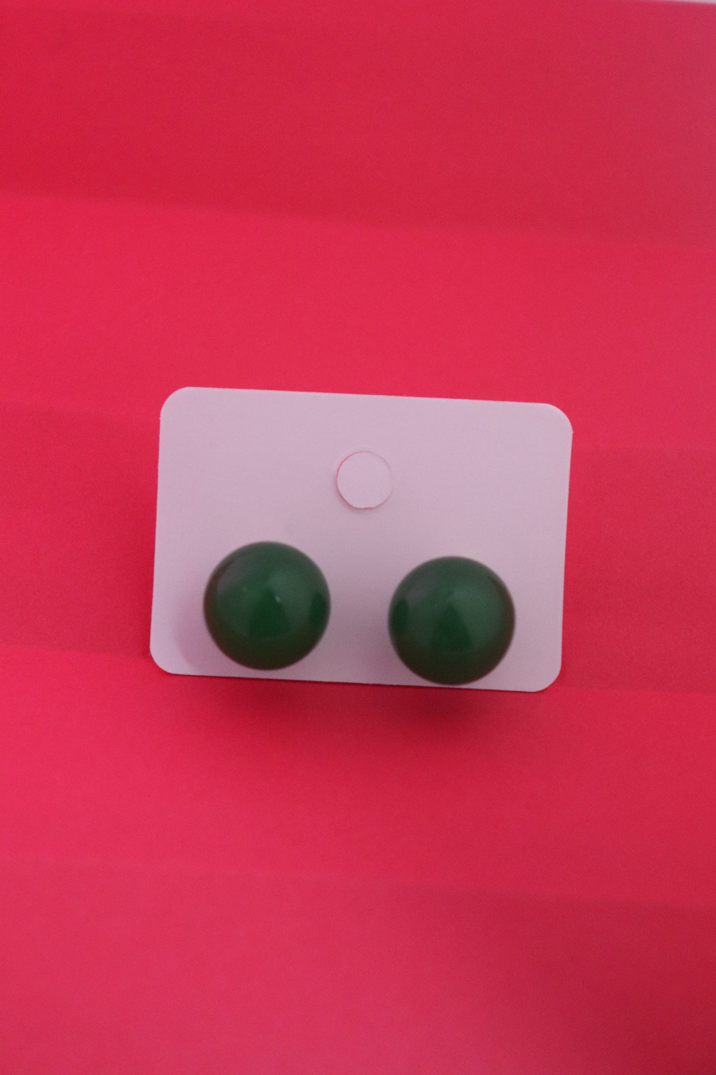 Elegant Emerald Green Jade Stud Earrings