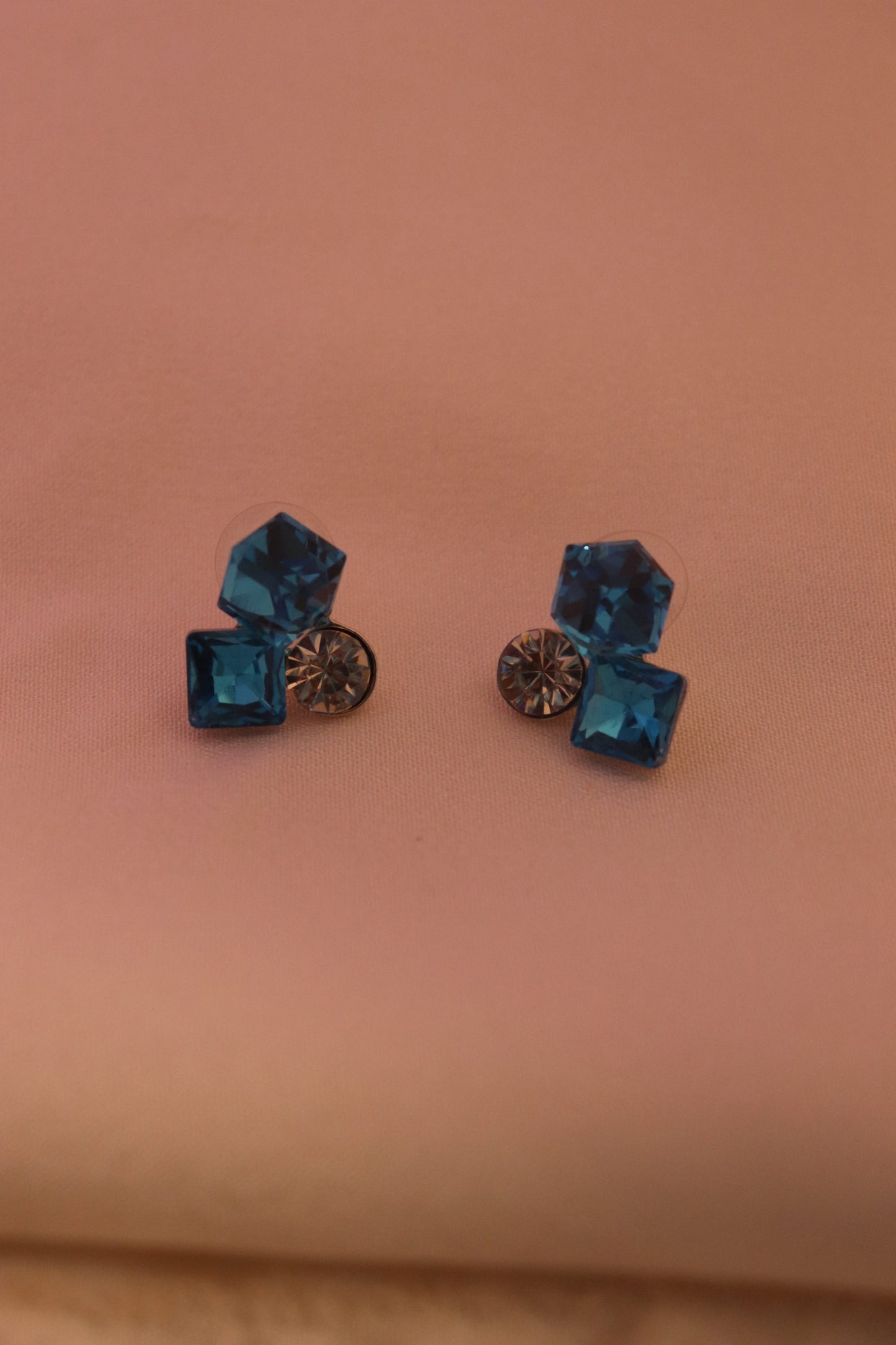 Sapphire Crystal Cluster Stud Earrings