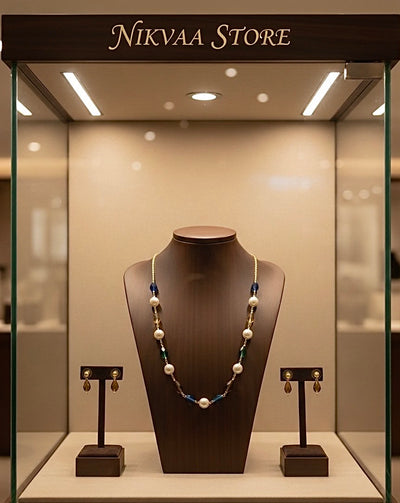 CRYSTAL BEADS & PEARLS BEADS NECKLACE CK-02