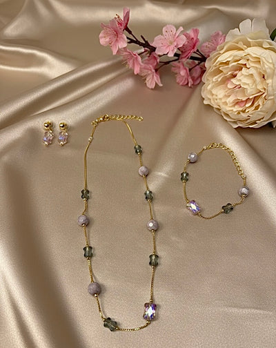 CRYSTAL BEADS & PEARLS BEADS NECKLACE CK-03