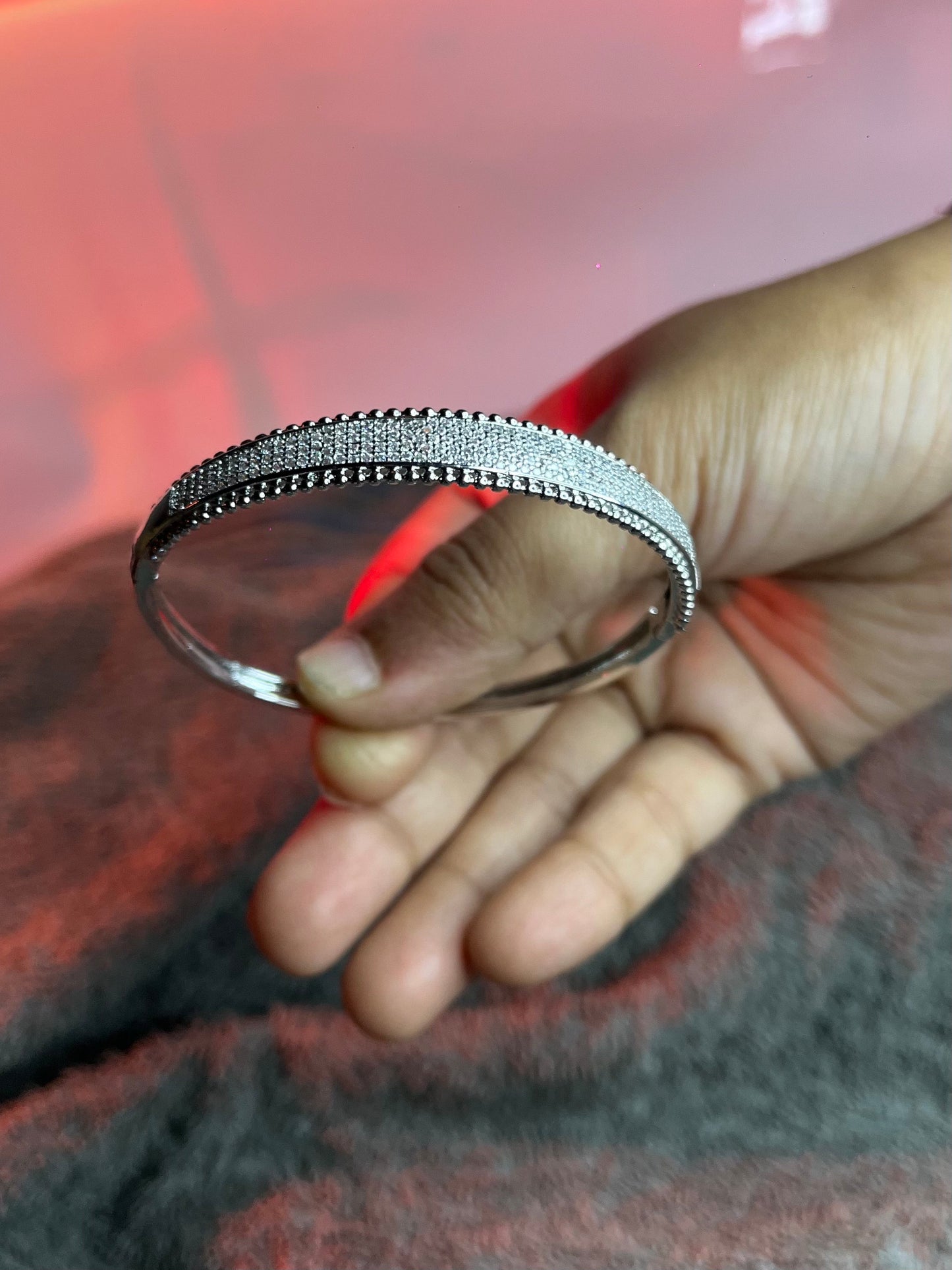 Row CZ Pave Bangle