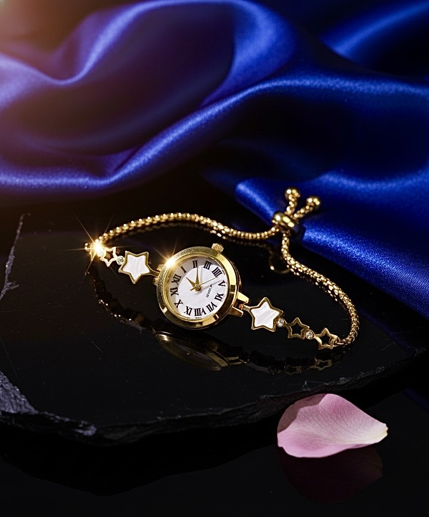 Stunning Gold Star Watch Bracelet – Celestial Elegance