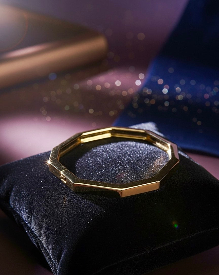 Stylish Gold Geometric Cuff Bracelet – Modern Edge