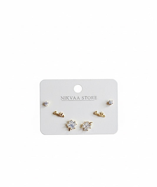 Radiant Gold Star Drop Earring Set – Celestial Glamour