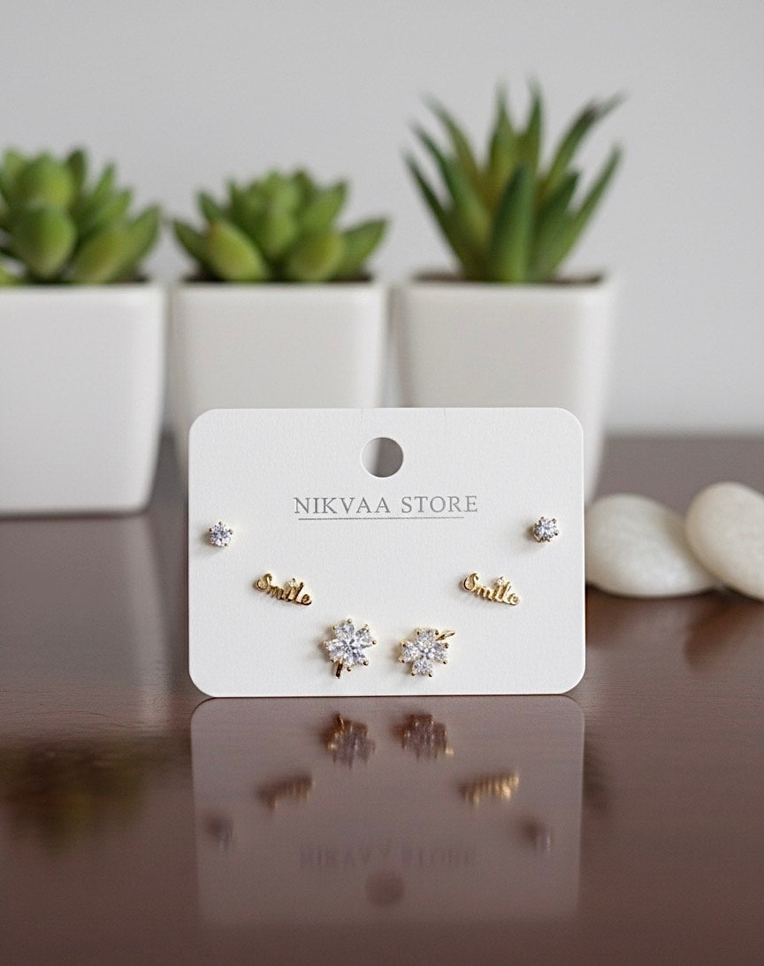 Radiant Gold Star Drop Earring Set – Celestial Glamour