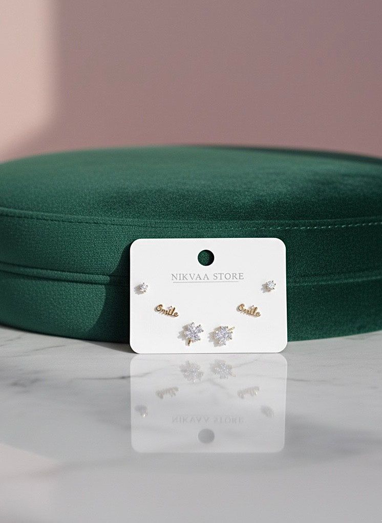 Radiant Gold Star Drop Earring Set – Celestial Glamour
