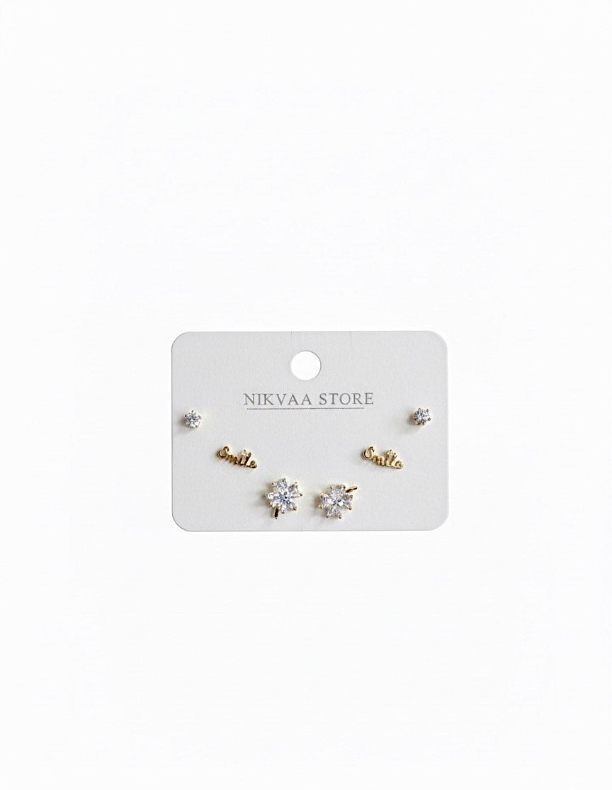 Radiant Gold Star Drop Earring Set – Celestial Glamour