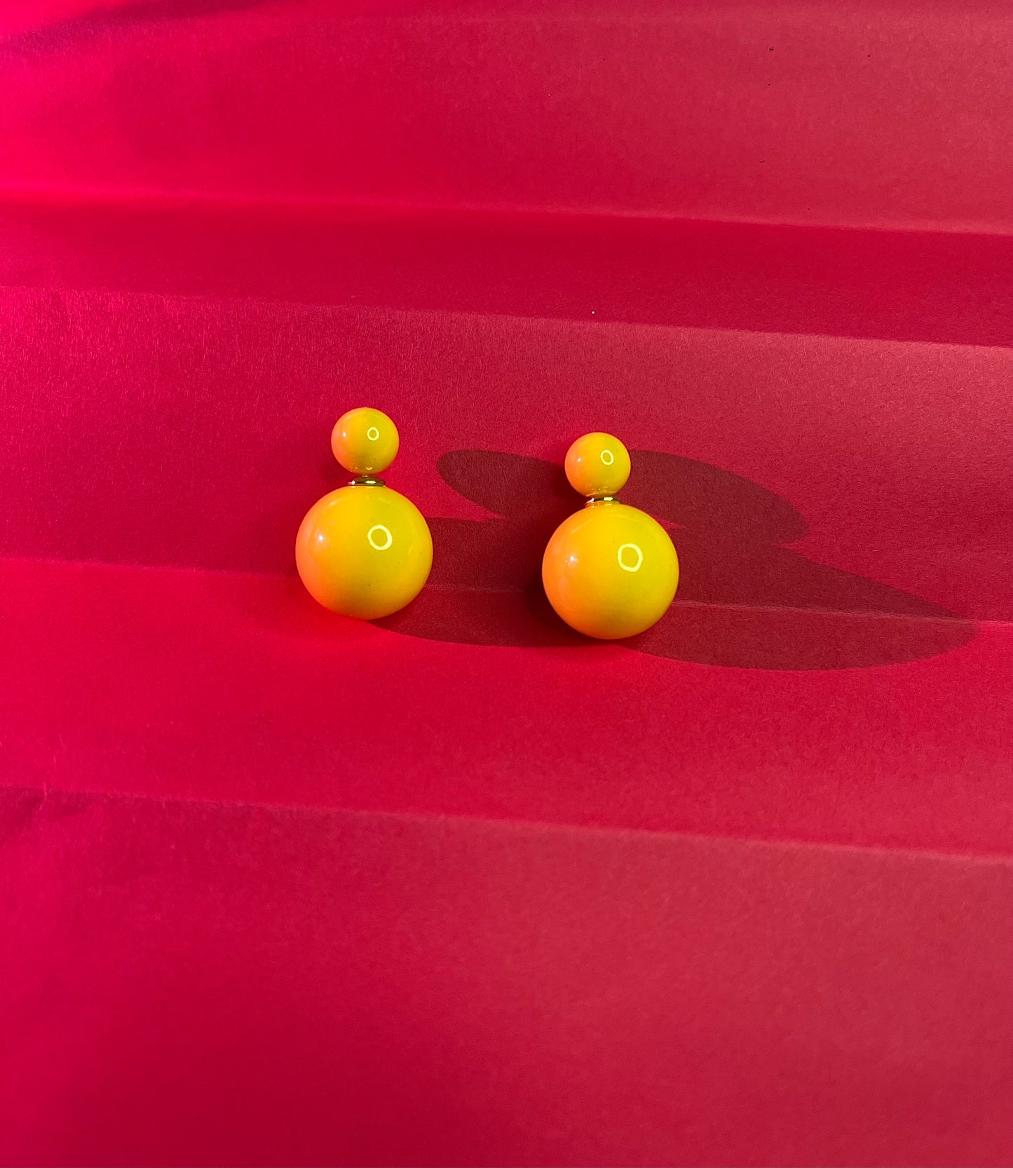 Yellow Double-Ball Stud Earrings