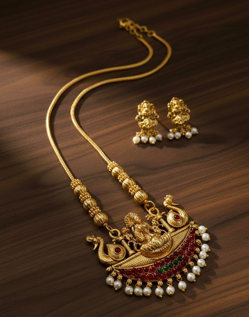 Traditional Temple Necklace Jwellery TM479M.G