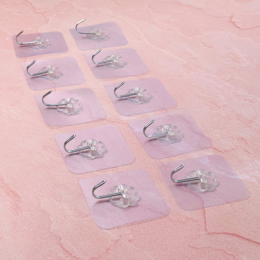 Heavy Duty Flower Adhesive Wall Hooks - (10 Pc Set)