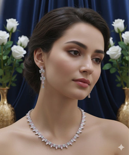 ORIGINAL AD NECKLACE WITH EARRINGS AD936BABYPINK