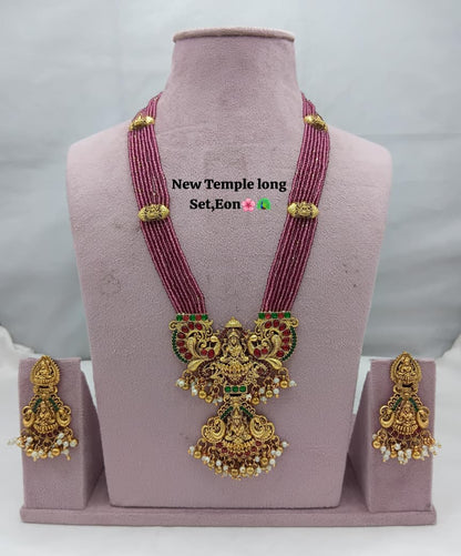 Traditional Design Temple Jewellery Set With Matching Earrings TM474RANI