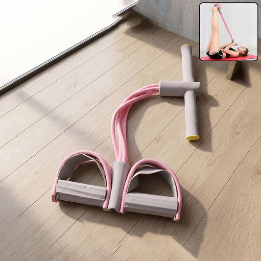 Portable Pull Rope Resistance Exerciser With Foot Pedal Support (1 Pc)