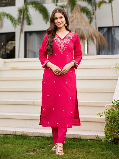 KURTI  WITH PANT & DUPATTA WF-BITS PINK