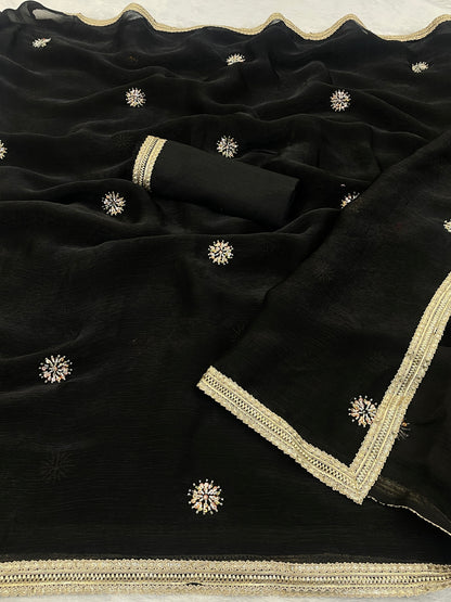 Heavy Smooth Fandy Fabric Saree With Unstitched Blouse DVS-62