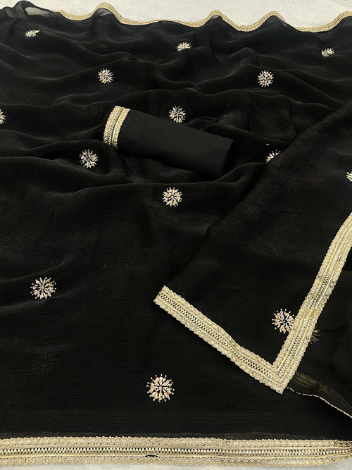 Heavy Smooth Fandy Fabric Saree With Unstitched Blouse DVS-62