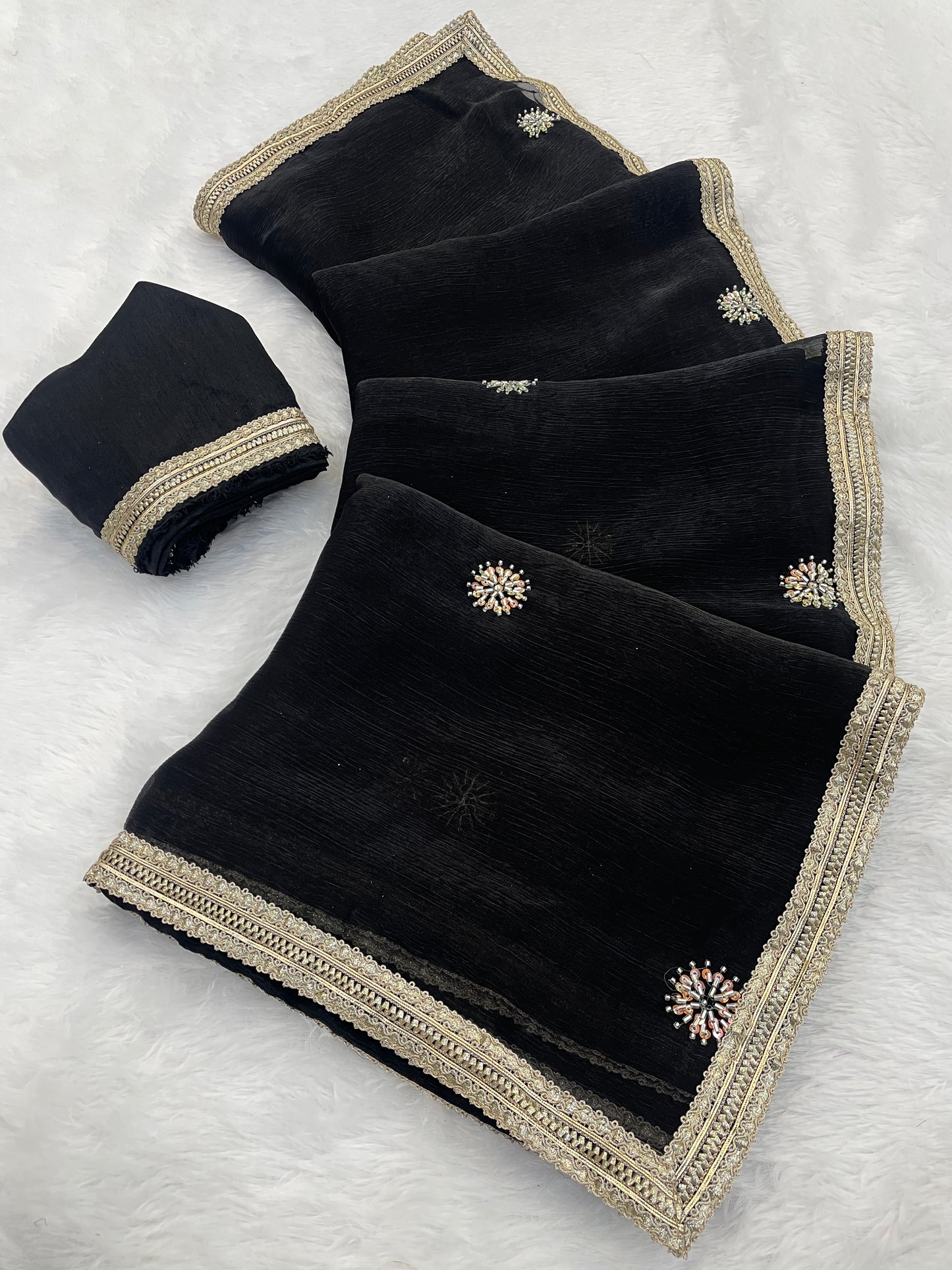 Heavy Smooth Fandy Fabric Saree With Unstitched Blouse DVS-62