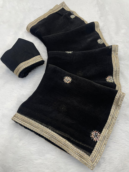 Heavy Smooth Fandy Fabric Saree With Unstitched Blouse DVS-62