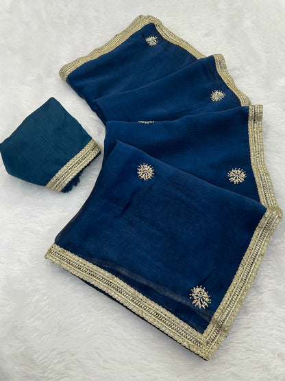 Heavy Smooth Fandy Fabric Saree With Unstitched Blouse DVS-62