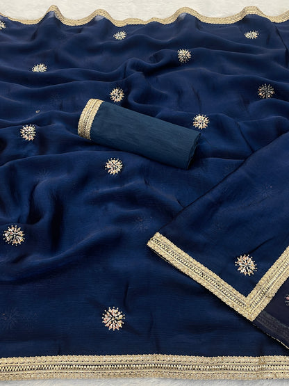 Heavy Smooth Fandy Fabric Saree With Unstitched Blouse DVS-62