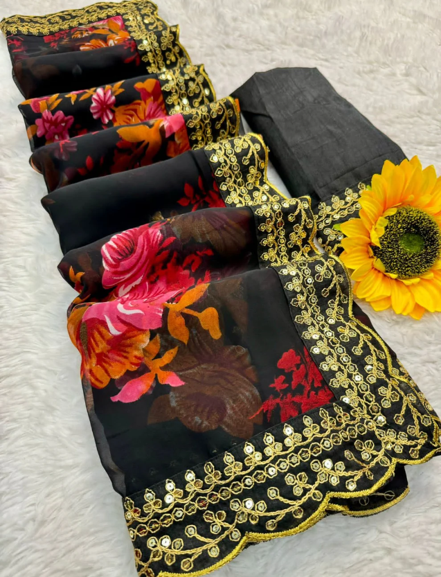 Georgette with Flower Print DVS-04