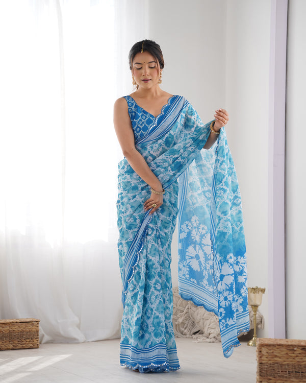 Heavy Chinnon  Saree With Unstitched Blouse DVS-21