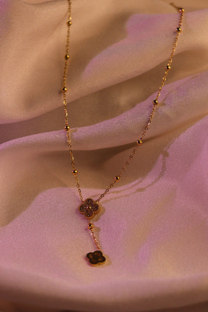 Elegant Clover Drop Pendant Necklace