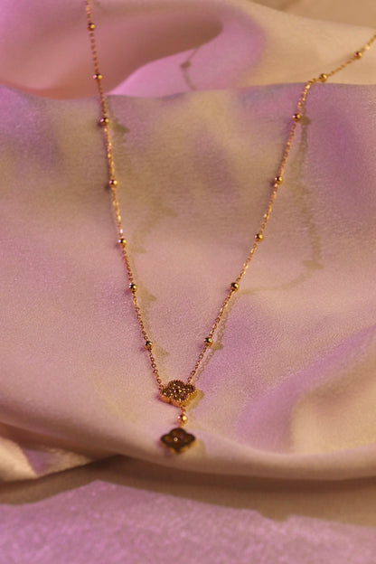 Elegant Clover Drop Pendant Necklace