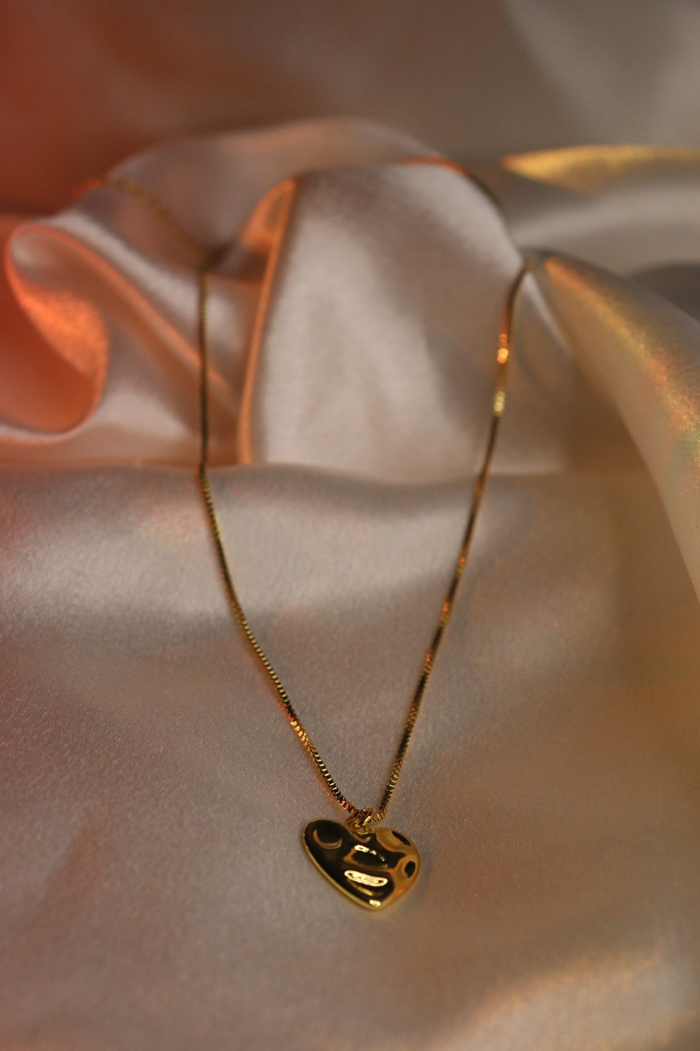 Golden Gloss Heart Pendant Necklace
