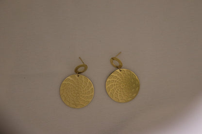 Bold Gold-Tone Spiral Drop Earrings - Imitation Statement Piece