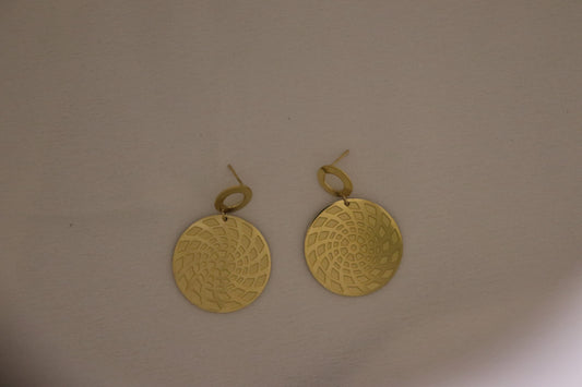 Bold Gold-Tone Spiral Drop Earrings - Imitation Statement Piece