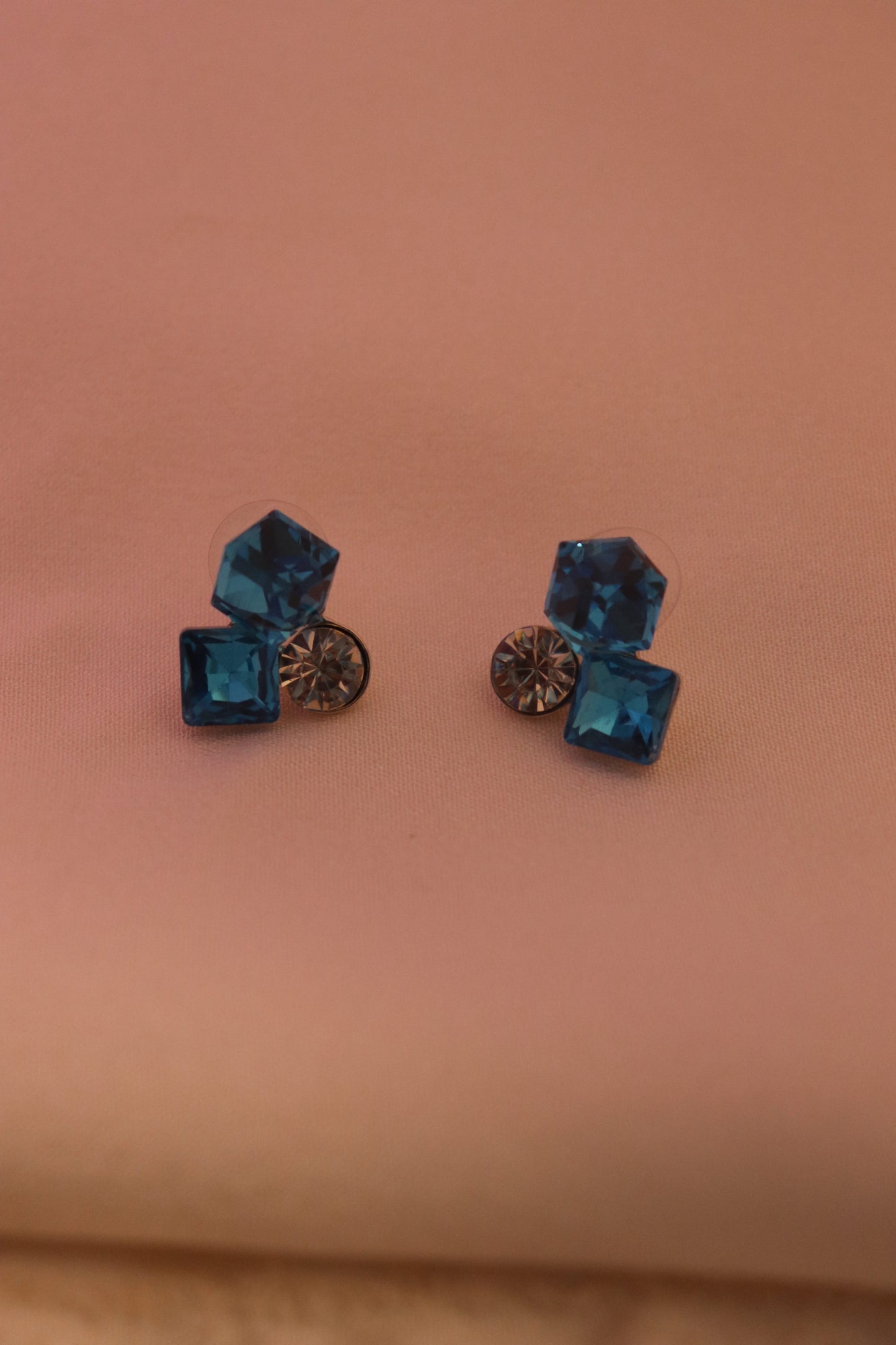 Sapphire Crystal Cluster Stud Earrings