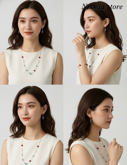 CRYSTAL BEADS & PEARLS BEADS NECKLACE CK-06