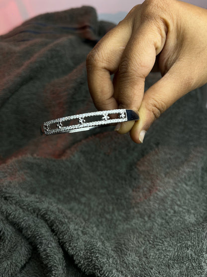 Elegant Silver Crystal Studded Bangle for Women