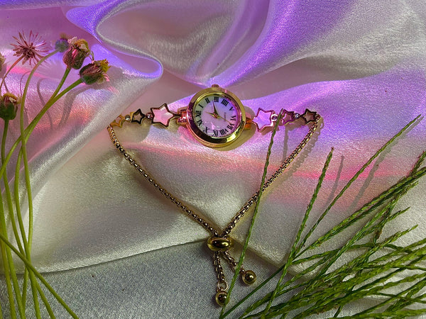 Stunning Gold Star Watch Bracelet – Celestial Elegance