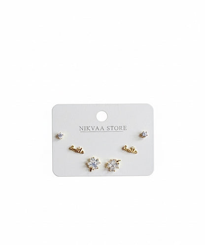 Radiant Gold Star Drop Earring Set – Celestial Glamour