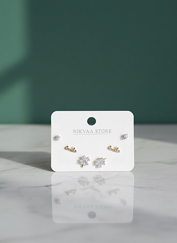 Radiant Gold Star Drop Earring Set – Celestial Glamour